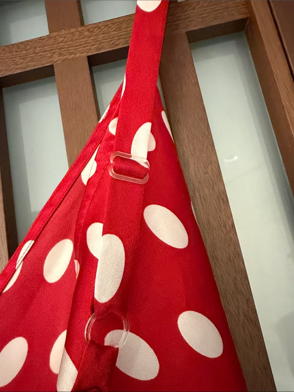 NWOT Victoria’s Secret Red White Polka Dot Satin Slip Dress Nightgown Sz Large - Picture 5 of 7